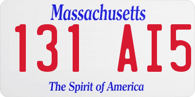 MA license plate 131AI5