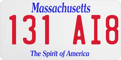MA license plate 131AI8