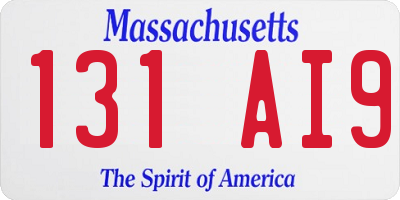 MA license plate 131AI9