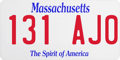 MA license plate 131AJ0