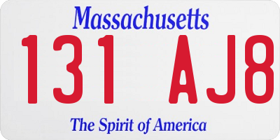 MA license plate 131AJ8