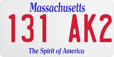 MA license plate 131AK2