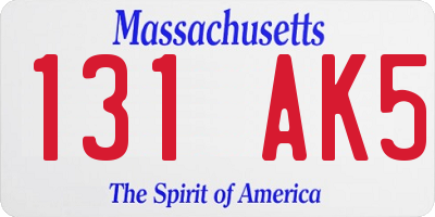 MA license plate 131AK5