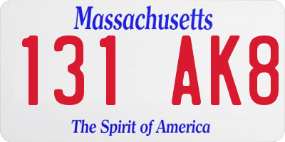 MA license plate 131AK8