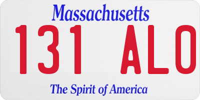 MA license plate 131AL0