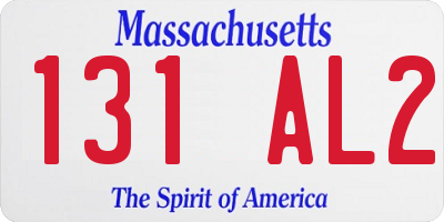 MA license plate 131AL2