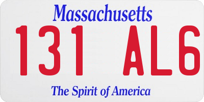 MA license plate 131AL6