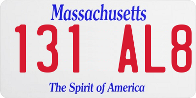 MA license plate 131AL8