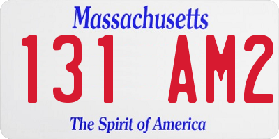MA license plate 131AM2