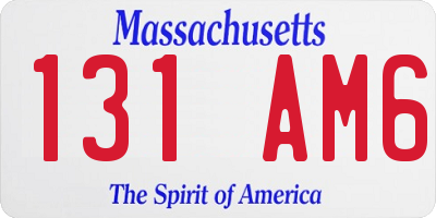MA license plate 131AM6