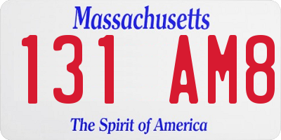 MA license plate 131AM8