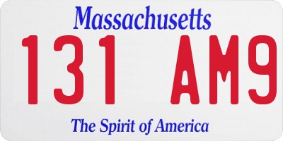 MA license plate 131AM9