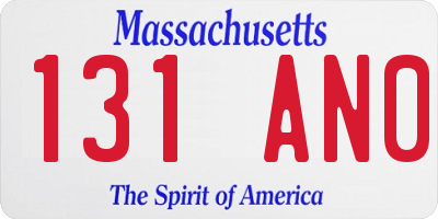 MA license plate 131AN0