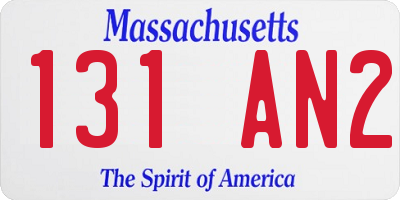 MA license plate 131AN2