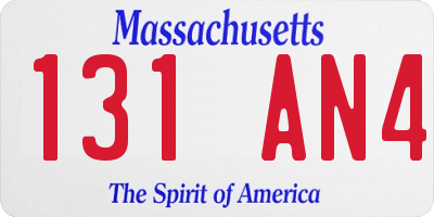 MA license plate 131AN4