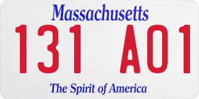 MA license plate 131AO1