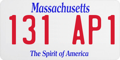 MA license plate 131AP1