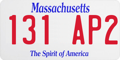 MA license plate 131AP2