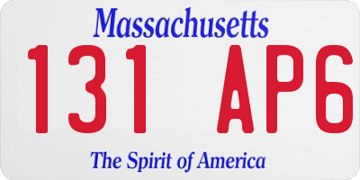 MA license plate 131AP6