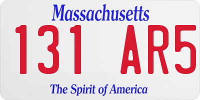 MA license plate 131AR5
