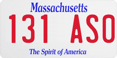 MA license plate 131AS0