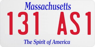 MA license plate 131AS1