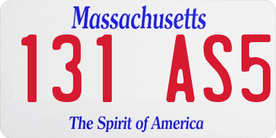 MA license plate 131AS5