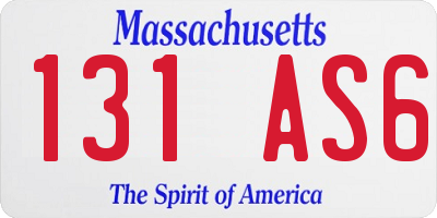 MA license plate 131AS6