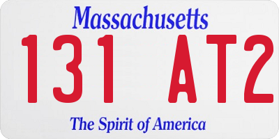 MA license plate 131AT2