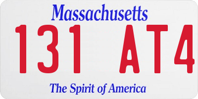 MA license plate 131AT4