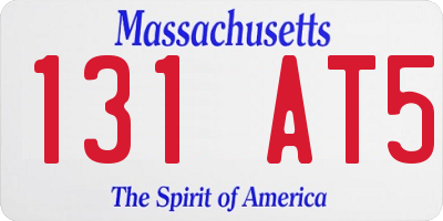 MA license plate 131AT5
