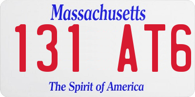 MA license plate 131AT6