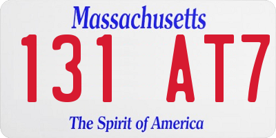 MA license plate 131AT7