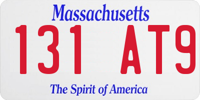 MA license plate 131AT9