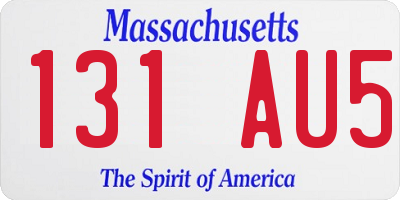 MA license plate 131AU5