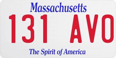 MA license plate 131AV0