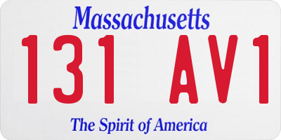 MA license plate 131AV1
