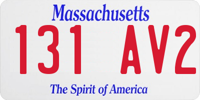 MA license plate 131AV2