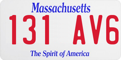 MA license plate 131AV6