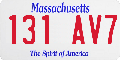 MA license plate 131AV7