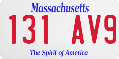MA license plate 131AV9
