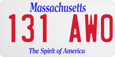 MA license plate 131AW0