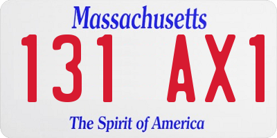MA license plate 131AX1