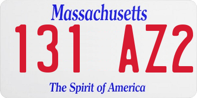 MA license plate 131AZ2