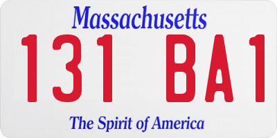 MA license plate 131BA1