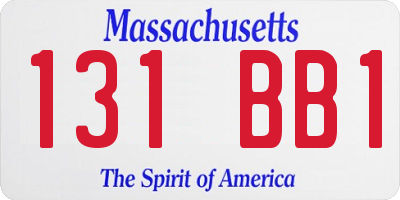 MA license plate 131BB1