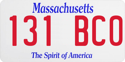 MA license plate 131BC0