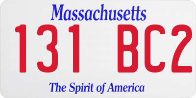 MA license plate 131BC2