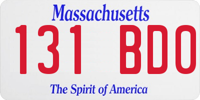 MA license plate 131BD0