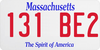 MA license plate 131BE2